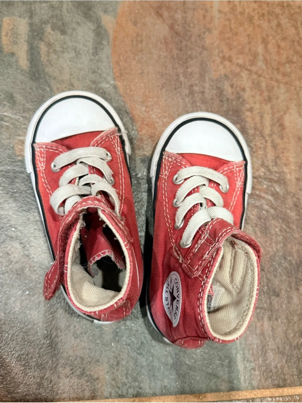 Toddler Maroon High-Top Canvas Converse Sneakers